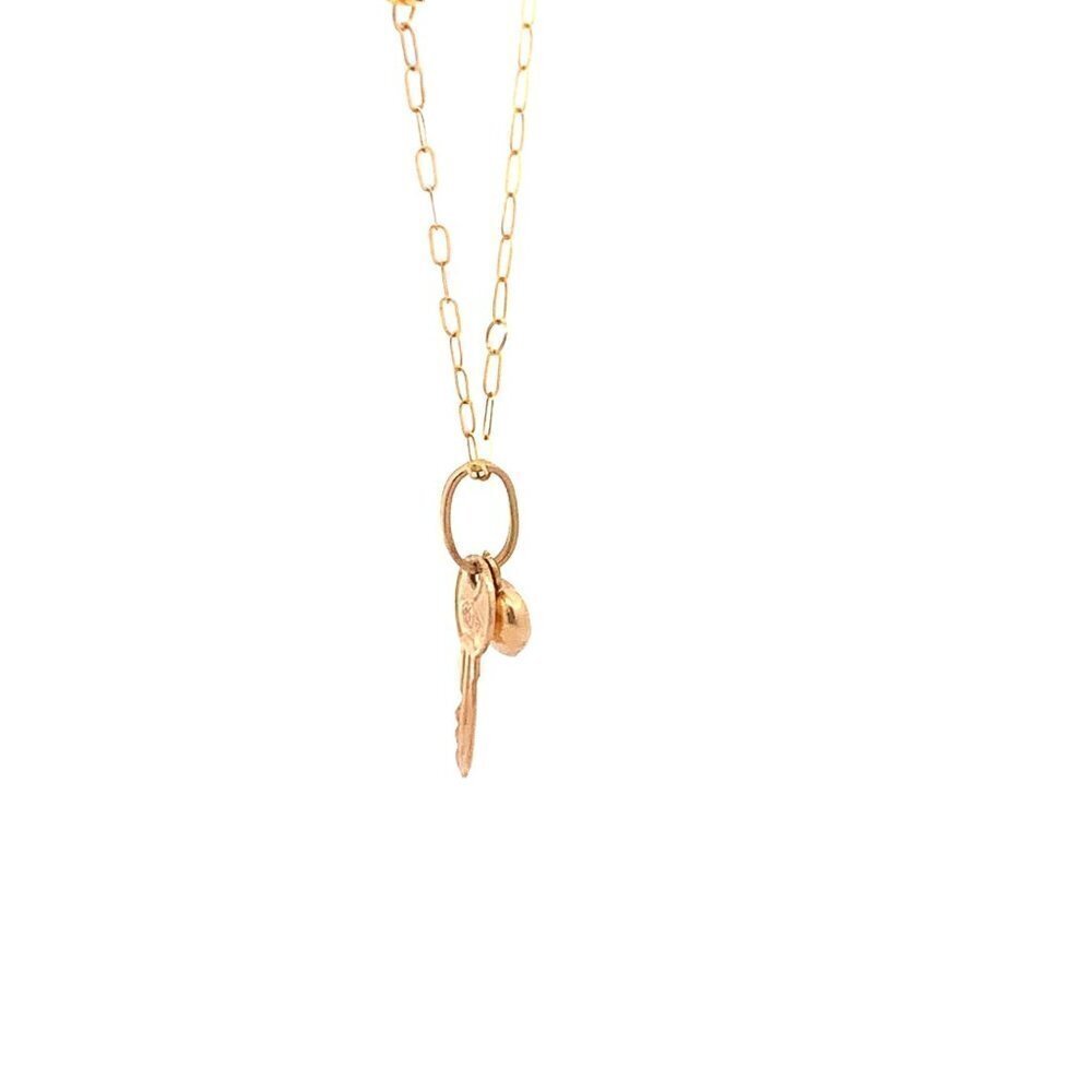 18K Yellow Gold Necklace Chain 18 inches Heart Pendant 1.53 grams - Picture 12 of 13